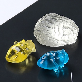 Flgo Cho Sáng Tạo Trái Tim Nhựa Khuôn Halloween Não Silicon Chống Dính Dễ Dàng Phát Hành Mô Phỏng Cơ Quan Con Người Khuôn Cho