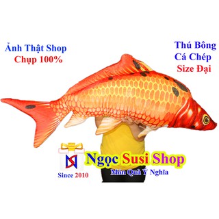 THÚ NHỒI BÔNG CON CÁ CHÉP 3D SIÊU TO KHỔNG LỒ SIZE ĐẠI DÀI 1M2 - GẤU BÔNG HÌNH CON CÁ CHÉP
