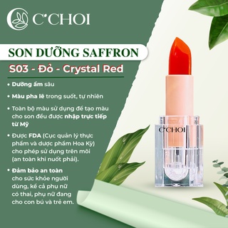 [Đỏ Pha Lê] Son Dưỡng Saffron C'CHOI - Dưỡng Ẩm Mềm Môi - Cải Thiện Thâm Môi - Màu S03