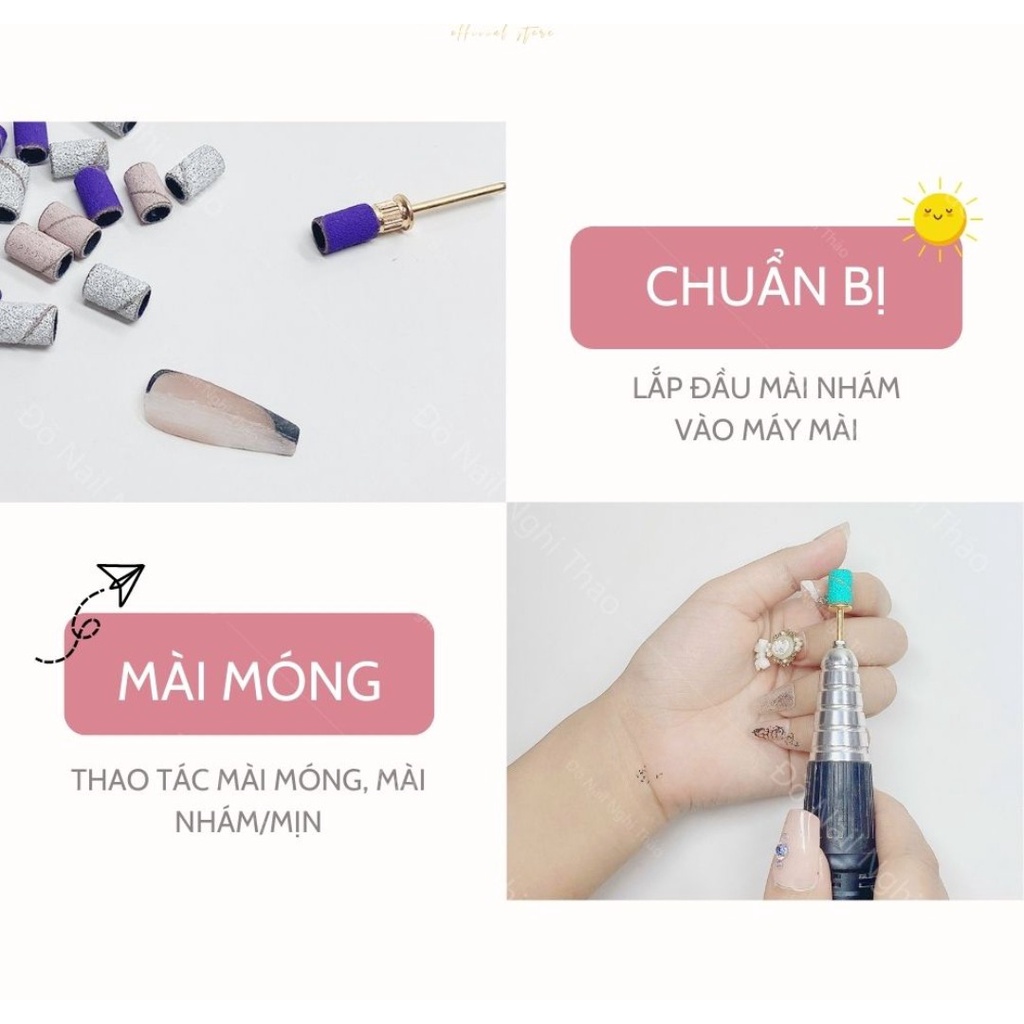 [Tặng cây đầu mài] Hộp đầu mài giấy nhám mix 3 size chuyên dụng cho dân làm móng