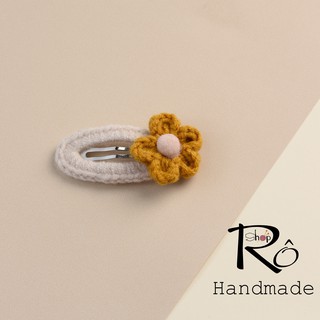 Kẹp tóc bông hoa pom nhỏ xinh cho nữ và bé gái 5.5cm |Cặp tóc mái đáng yêu |Shop Rô Handmade