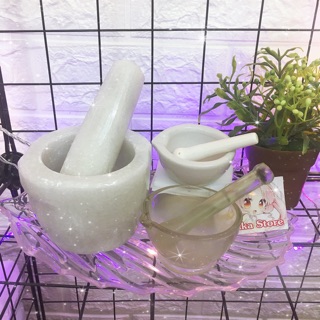 Bộ Cối Chày Thuỷ Tinh_ Cối Chày Đá_ Dụng Cụ