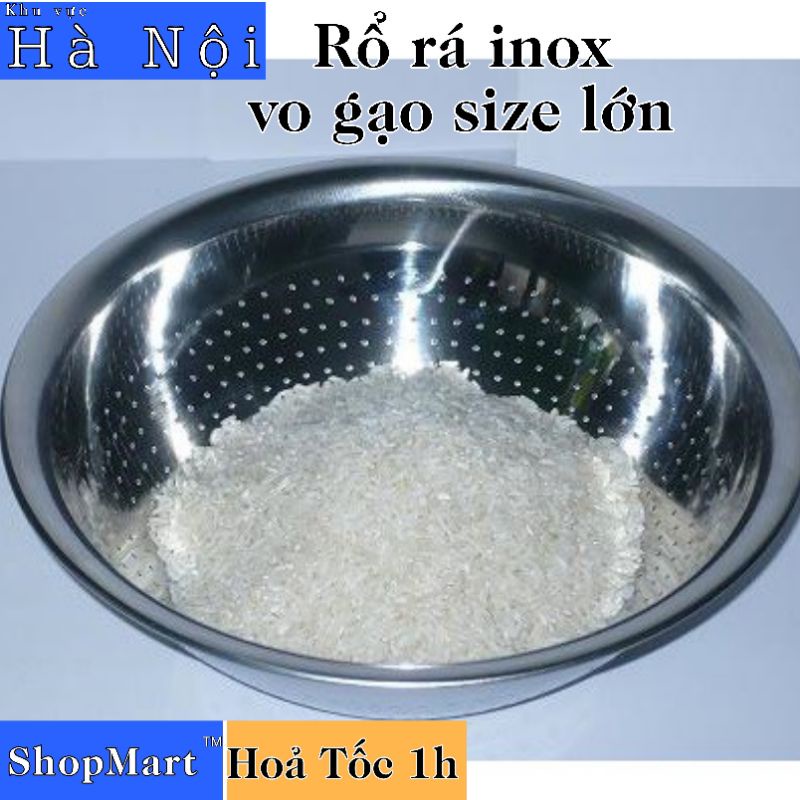 [Hoả Tốc 1h] Rá vo gạo inox size lớn 38 cm, 40 cm, 42, 44, 46, 48, 50 ...