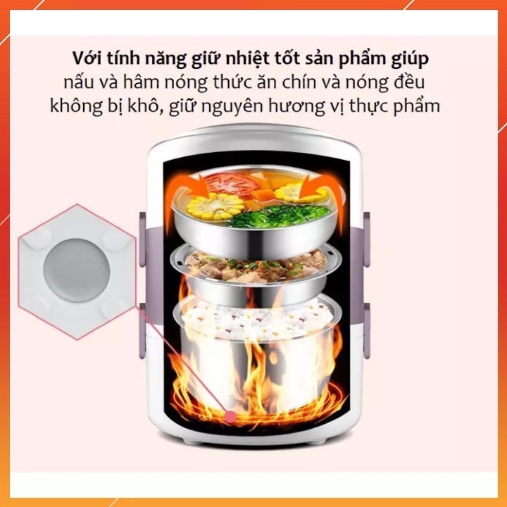 Ảnh Hộp Đựng Cơm 3 Tầng Có Lõi Hâm Nóng – Bán Thêm Túi Giữ Nhiệt Hộp Cơm Văn Phòng Chính Hãng Amalife 4