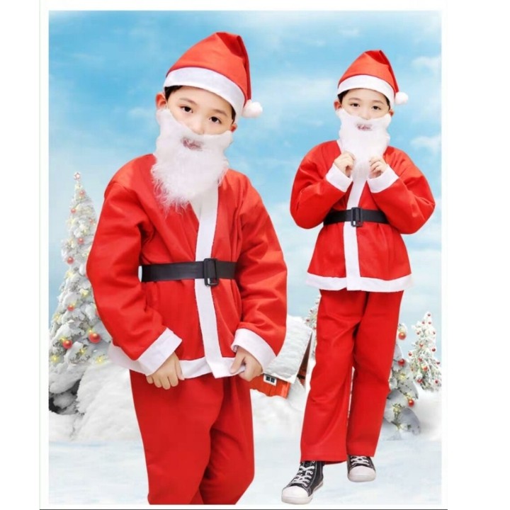 Bộ đồ và váy Noel kèm mũ nỉ cho bé từ 4-12 tuổi