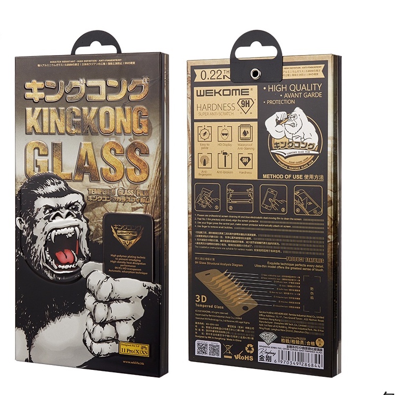 Ảnh Kính cường lực KINGKONG WEKOME 009 hộp sắt full màn iphone 7 8 X XS Max 11 12 Pro 13 13 14 15 16 promax 1