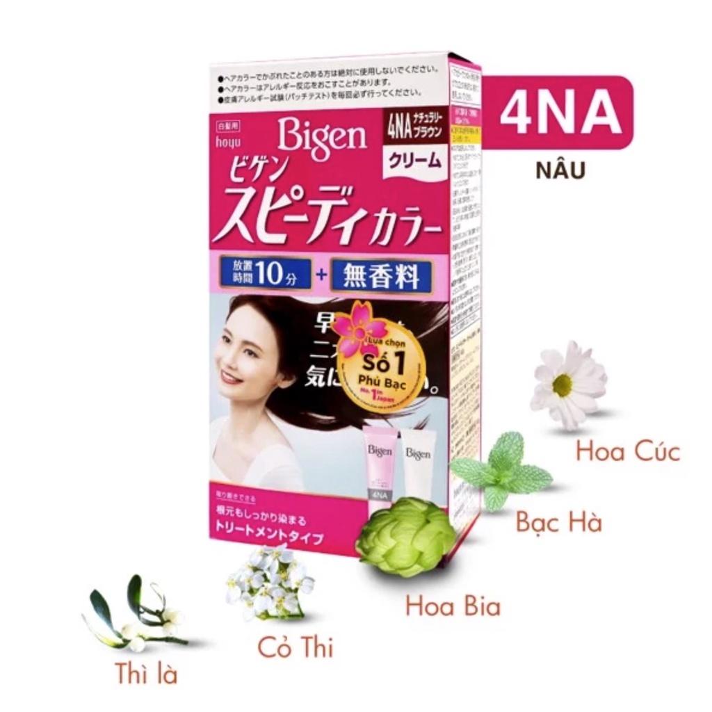 KEM NHUỘM TÓC PHỦ BẠC BIGEN SPEEDY COLOR CREAM SỐ 4NA NÂU (NHẬT BẢN ...