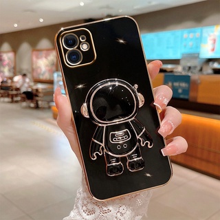 ốp lưng iPhone 12 12 PRO 12 PRO MAX TPU Mạ điện 3D Phi hành gia có chân đế ốp điện thoại iPhone 12 12 PRO 12 PRO MAX