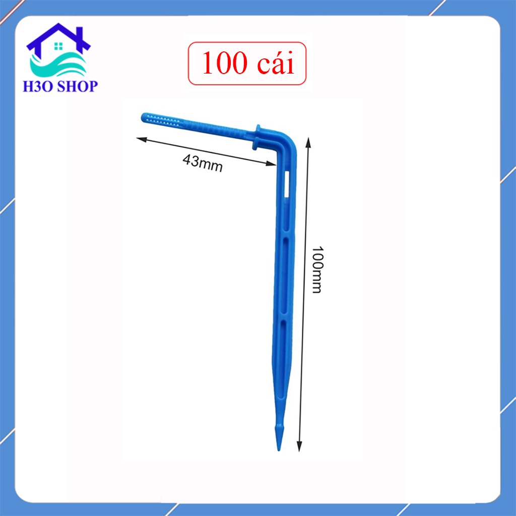 100 cái - Que cắm nhỏ giọt lưu lượng 2L/h, đầu tưới nhỏ giọt