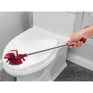 Cây cọ vệ sinh bồn cầu cọ toilet 2 đầu cán inox thiết kế nhỏ gọn lông chổi mềm làm sạch sẽ bụi bẩn [GIÁ SỈ]