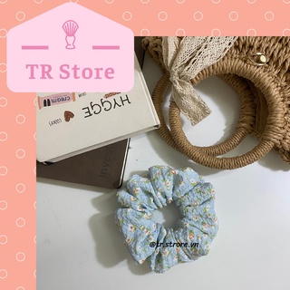 Scrunchies hoạ tiết hoa nhí và ren phồng lớn cột tóc XL