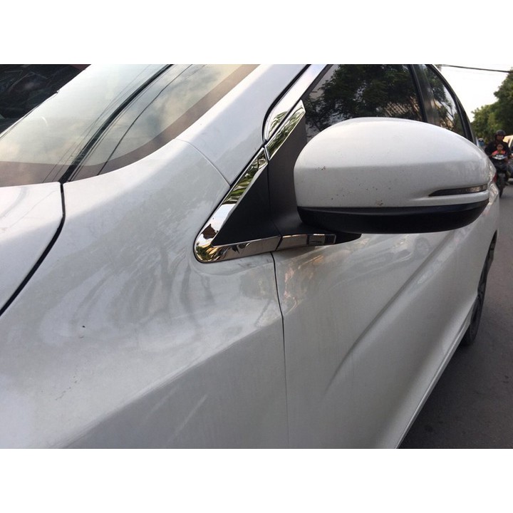 Bộ nẹp viền cong kính, chân kính xe Honda City 2015-2020, INOX cao cấp