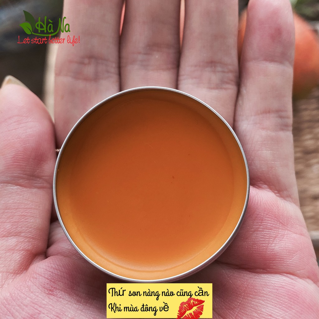Dưỡng Môi Lip balm Gấc 15 gr - Tinh Dầu Hà Na - Dưỡng Ẩm Mềm Môi - Giảm thâm môi