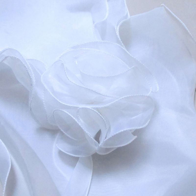 Wellb Trắng Thanh Lịch Hoa Nhiều Lớp Vải Tuyn Khăn Choàng Cưới Quấn Cô Dâu Voan Ngắn C