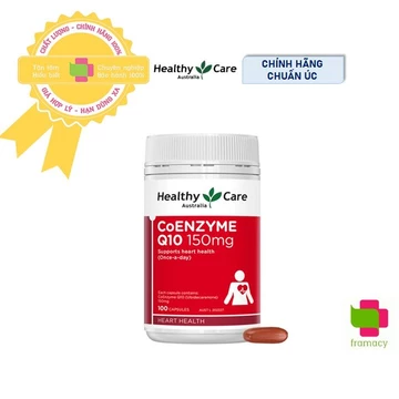 Viên uống Healthy Care CoEnzyme Q10 150mg, Úc (100v) bổ trợ tim cho người lớn từ 18 tuổi