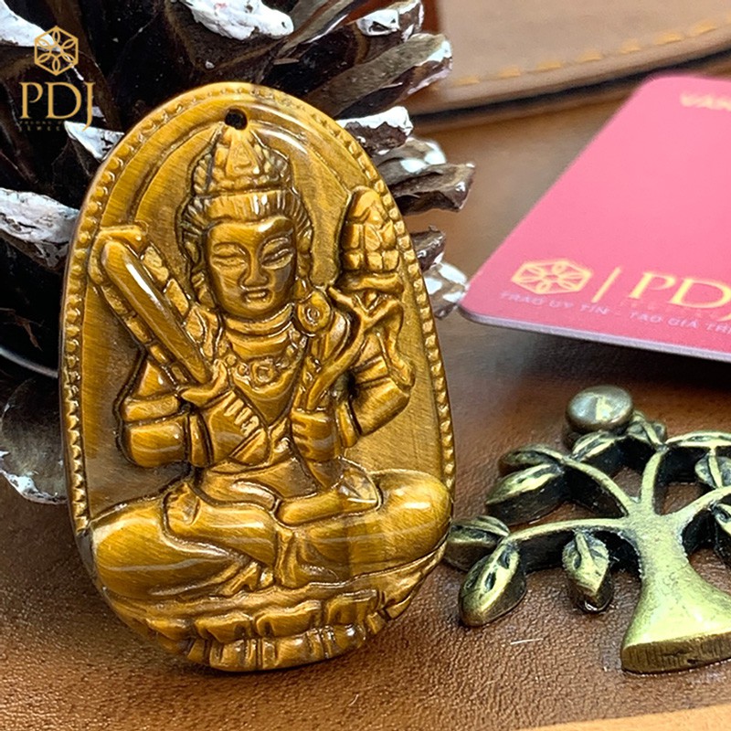 Ảnh Mặt phật bản mệnh Hư Không Tạng Bồ Tát - tuổi Sửu, tuổi Dần - tặng kèm dây dù đeo và hộp đựng - M000089 - Trang sức PDJ 3