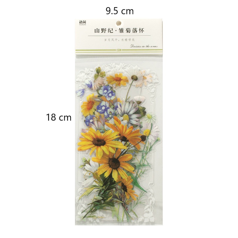 Sticker vintage trong suốt chống nước dán sổ dán mũ bảo hiểm điện thoại chai lọ thủy tinh trang trí cá nhân HD217-K56