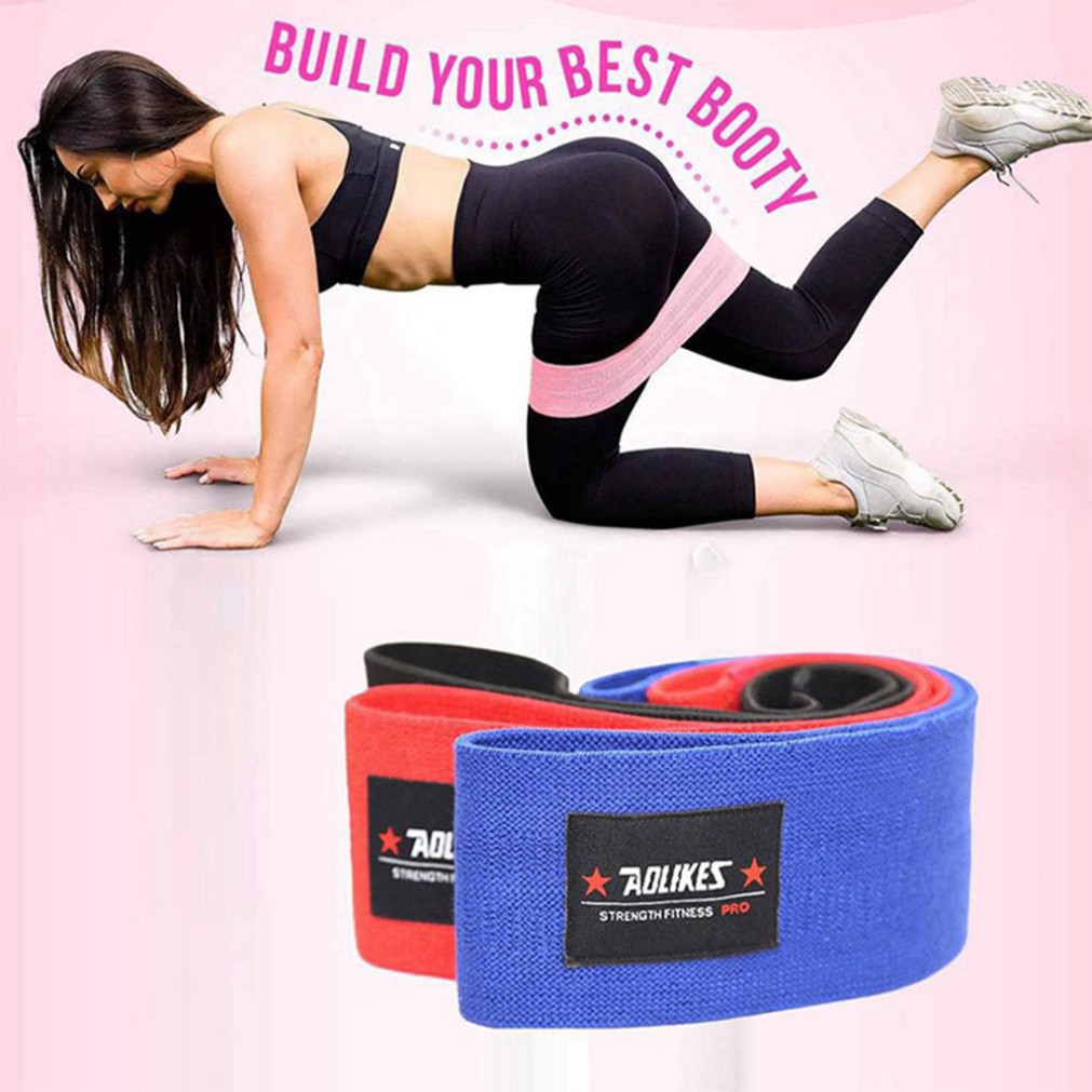 HOT 2021 Dây MiniBand Tập Gym Bản Rộng Vải Latex Aolikes Dây thun cao su kháng lực đàn hồi