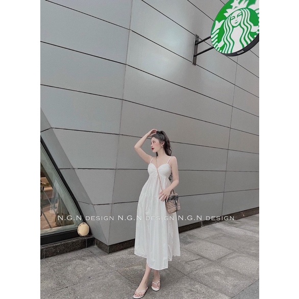 Váy hai dây dáng maxi tầng siêu xinh