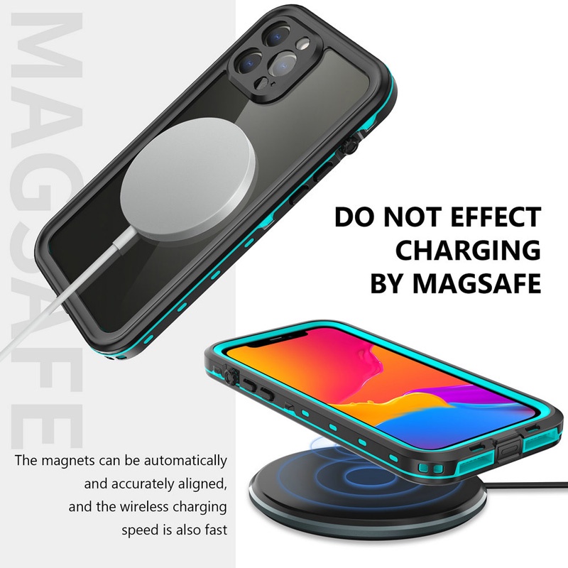Ốp lưng chống nước IP68 tương thích với iPhone 13 Pro Max Ốp lưng tương thích cho iPhone 17 Air 16 15 12 11 X Xs Xr 7 8 plus 14 Pro Vỏ chống nước có khóa 360 Protect 13 Mini SE3