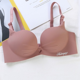 Áo Lót 3/4 Cup Nâng Ngực Không Gọng Mềm Mại Thoải Mái Hình Tai Mèo Dễ Thương 32-38AB Dành Cho Bạn Nữ