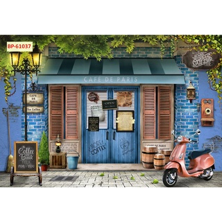 Tranh dán tường quán ăn Quán Cafe, Trà Sữa, Trang Trí Cửa Hàng