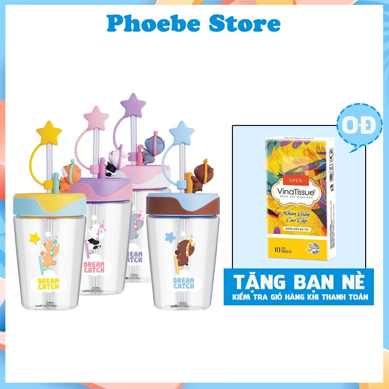 Ly nhựa LocknLock Dream Catcher ABF779 (520ml) có nắp đậy ống hút siêu ...