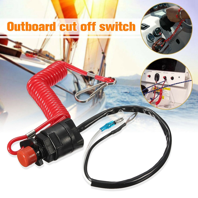 Thuyền Động Cơ Khẩn Cấp Kill Stop Switch Cho Yamaha / Tohatsu Outboard Stop Kill Switch Cắt Công Tắc Với Dây Buộc An Toàn