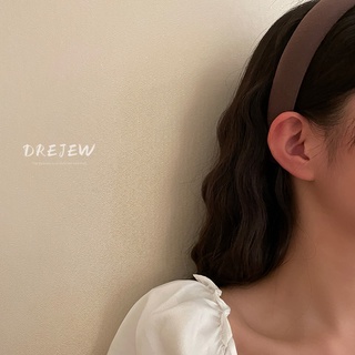 DREJEW Băng Đô Cài Tóc Bằng Vải flannel Màu Cà Phê Sữa Thời Trang Hàn Quốc Đơn Giản Dành Cho Bạn Gái (Băng đô chỉ có màu trắng)
