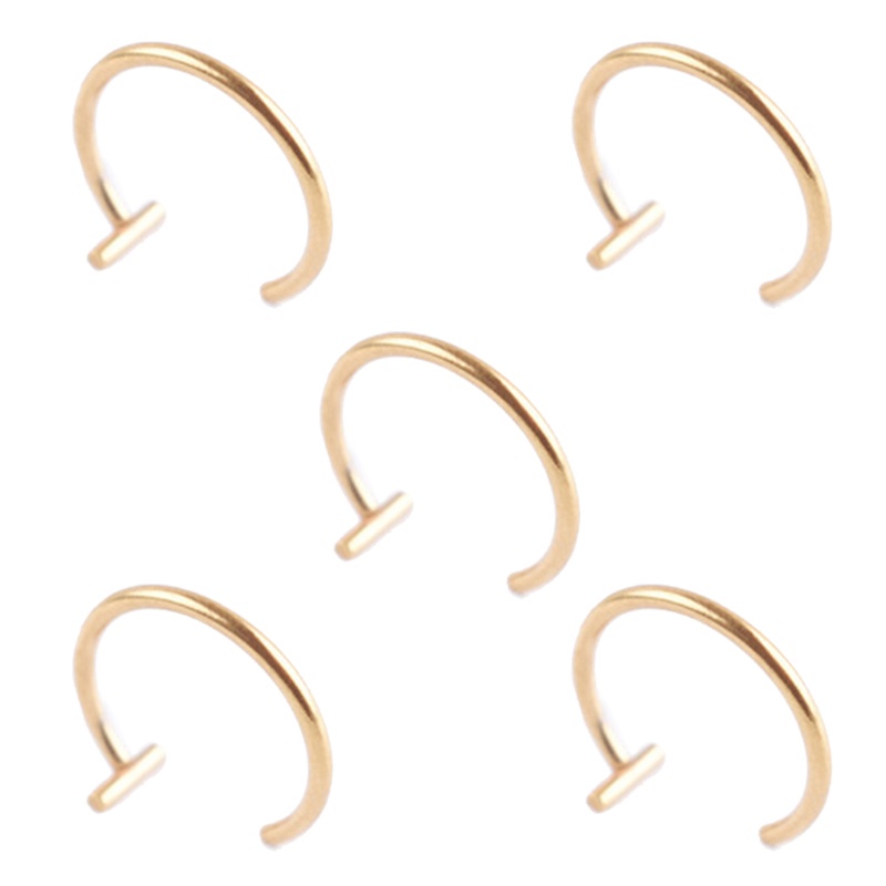 Set 5 Khuyên Mũi / Môi / Tai Giả Xỏ Lỗ Kèm Kẹp Trang Sức