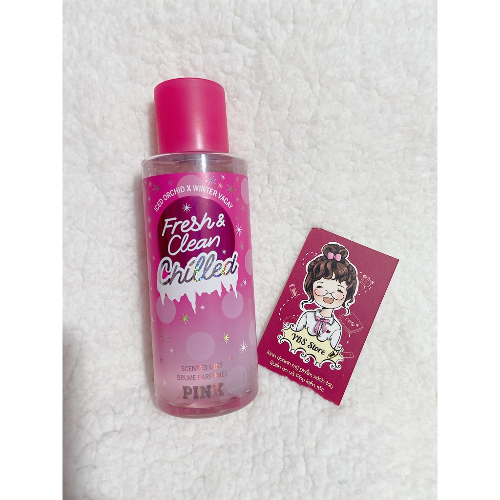 Bill Mỹ} Pink Fresh Clean Nước hoa Xịt thơm toàn thân Victoria's