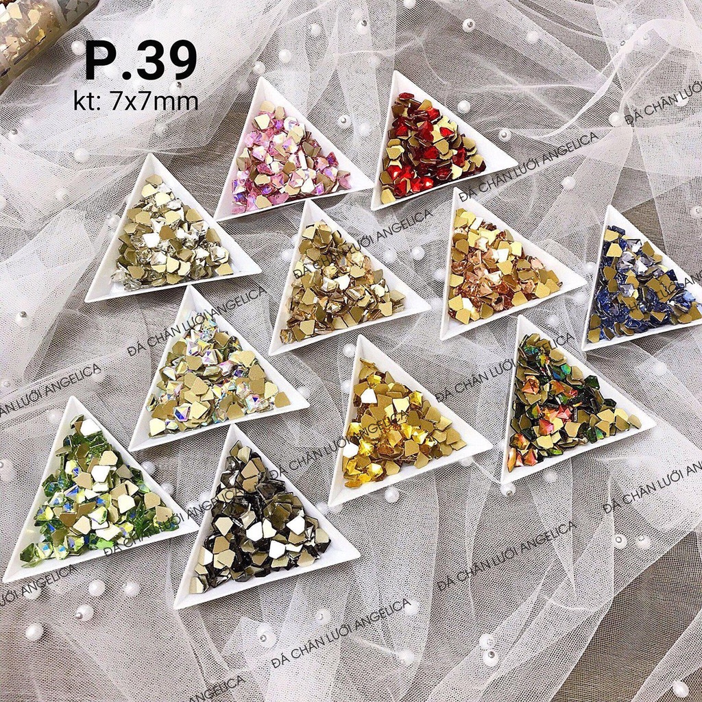 Túi 10 Viên Đá Nail Chân Bằng/Chân Vàng Trang Trí Móng ANGELICA P39