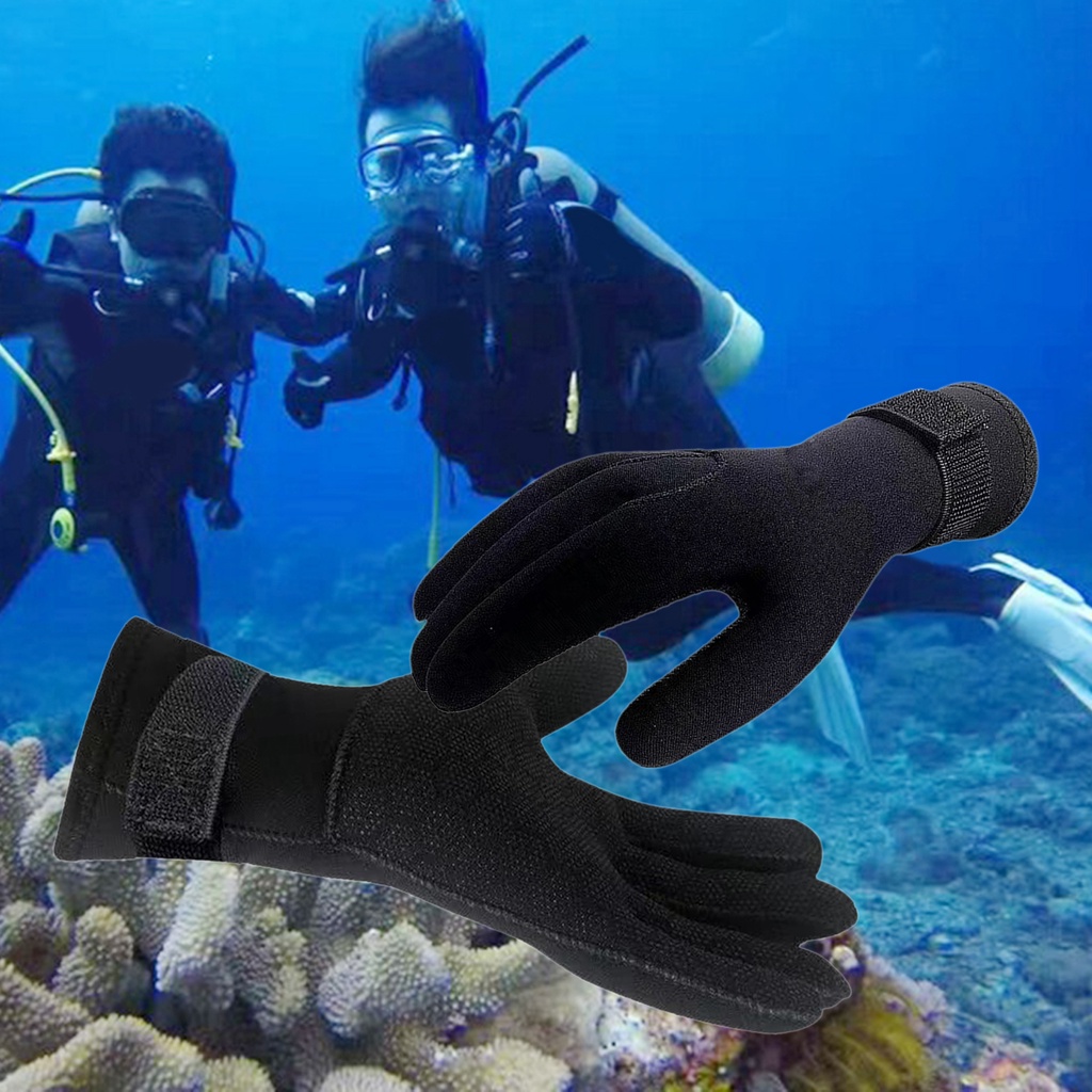 Găng tay lặn cao su tổng hợp 1,5mm Bảo vệ chống trượt Giữ ấm Găng tay để câu cá Kayaking