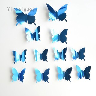 Set 10 Hình Bướm Tráng Gương Dán Tường Trang Trí Tiệc, Phòng Ngủ, Phòng Khách...