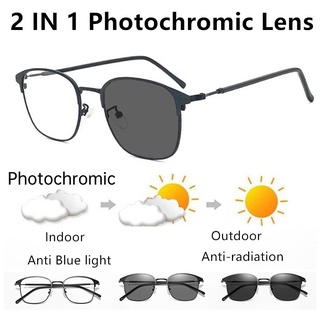 Kính Photochromic Chống Bức Xạ Máy Tính Kim Loại Chống Ánh Sáng Xanh Kính Mắt Dành Cho Nữ Kính Ống Kính Có Thể Thay Thế