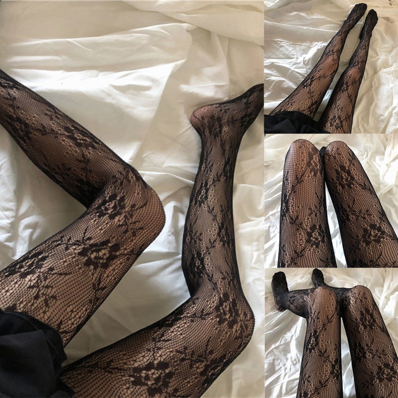 Ff Rỗng Ra Quần Nữ Fishnet Lưới Hoa Ren Jacquard Quần Vớ Câu Lạc Bộ Đảng Hàng Dệt Kim Đồ Lót