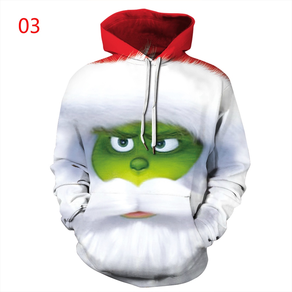 Áo Hoodie Grinch Áo len phong cách Giáng sinh Áo khoác ngoài in 3D