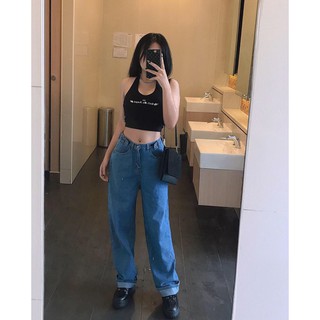 [Có sẵn] JEANS PANTS - Quần Jeans ống rộng nam nữ UNISEX Kawaii Viet Nam (Ảnh thật tớ tự chụp)
