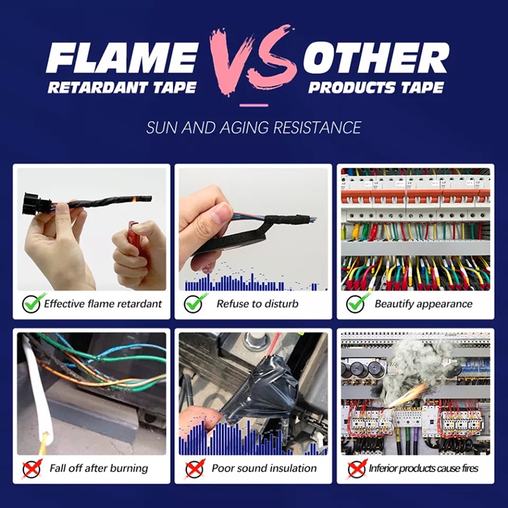 Băng dính vải chịu nhiệt dùng quấn dây điện ô tô - Băng keo vải cuộn 15m/19m- Băng dính cách điện cách âm cách nhiệt