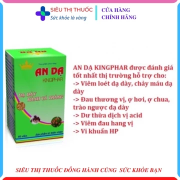 Viên Uống An Dạ Kingphar 40 Viên - Hỗ Trợ Viêm Loét Dạ Dày, Trào Ngược, Ợ Chua