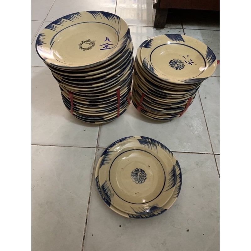 DĨA PHẾCH XANH KIỂU XƯA SIZE 17cm 19cm và 21cm