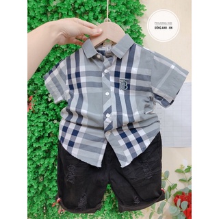 Áo sơ mi kẻ bbr cộc tay mùa hè cho bé trai từ 1- 6 tuổi ( 6-22kg) phương kid