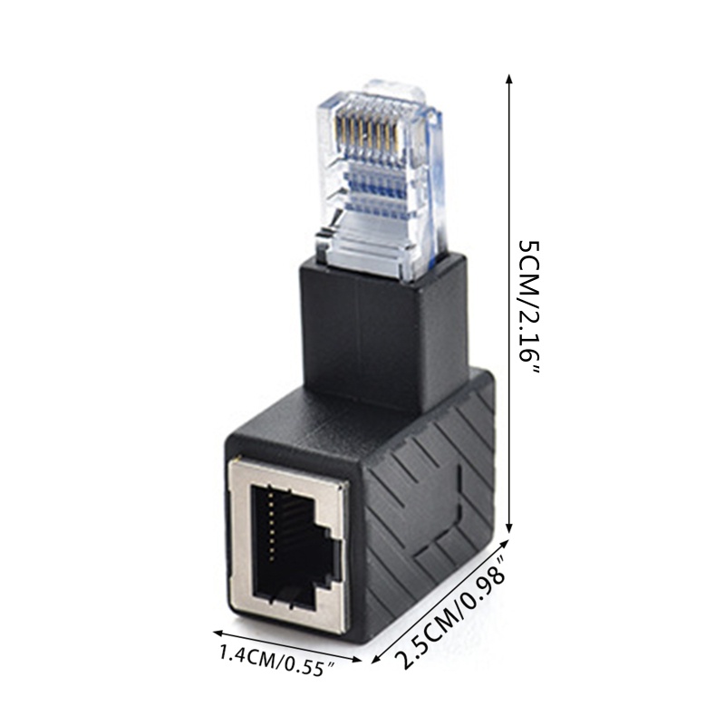 IOR 90 Độ Phải Trái Lên Xuống Góc RJ45 Nam Sang Nữ Cho Mèo 5 6 Ethernet LA