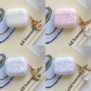 Vỏ bảo vệ PC cứng cho AirPods Pro 3/4/2, mặt dây chuyền, tương thích Apple