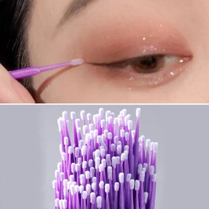 Hộp tăm bông nano dùng một lần đầu nhỏ siêu mịn giúp tẩy trang lông mi tiện dụng