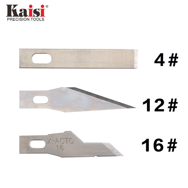 Kaisi 4 6 12 10 Cái / bộ Lưỡi Thép Chính Xác Khắc Thủ Công Điêu Khắc Dao Scalpel Dụng Cụ Cắt Để Sửa Chữa PCB