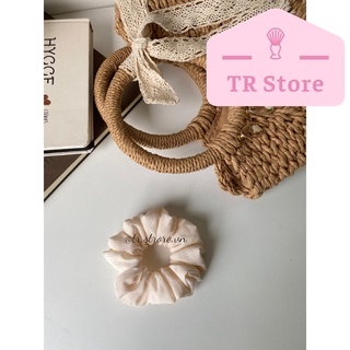 Scrunchies mini cotton họa tiết mềm mại cột tóc hoa nhí