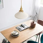 Đèn Chùm Led Bằng Đồng Thau Kiểu Xếp Ly Sáng Tạo Phong Cách Retro Nhật Bản Cho Quán Cà Phê / Phòng ngủ/ Bàn ăn/ Phòng khách Đèn thả trần — ảnh 6