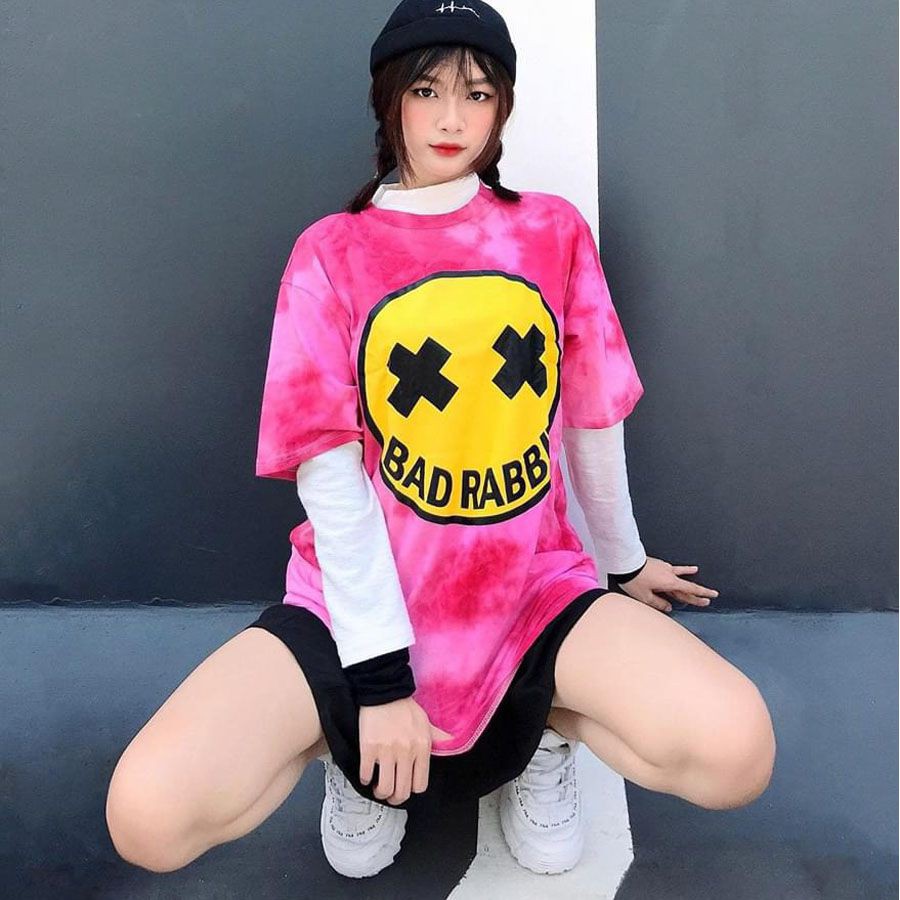 ÁO THUN LOANG MÀU TAY LỠ FORM RỘNG COTTON 100%c