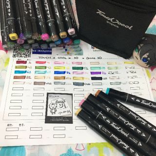 Bộ bút màu vẽ hai đầu marker Bút Touch Cool, 30/40/60/80 màu